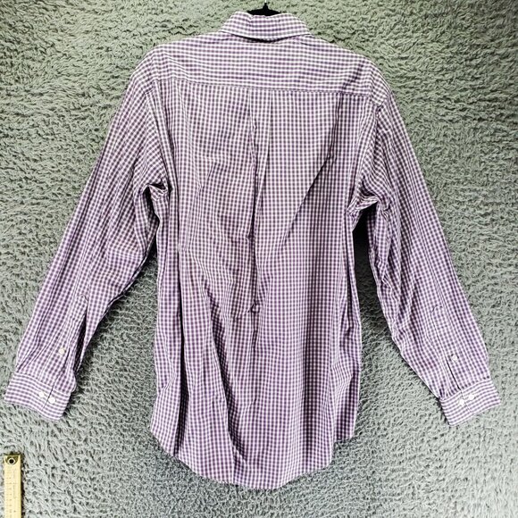 Brooks Brothers Shirt Mens Medium Purple Gingham 346 Original Polo Non-Iron - Picture 9 of 10